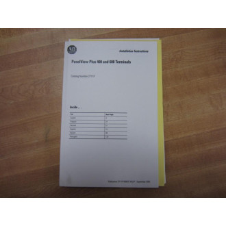 Allen Bradley 2711P PanelView Plus 400 and 600 Manual - New No Box