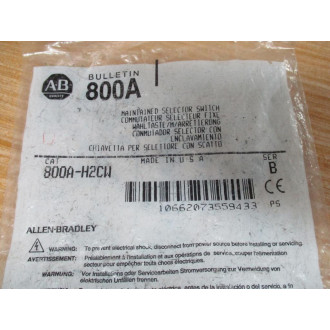 Allen Bradley 800A-H2CW Selector Switch Ser.B
