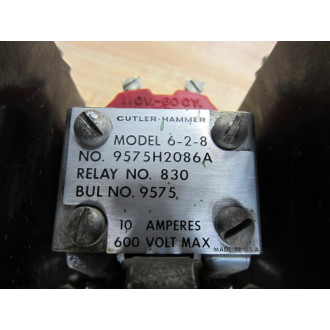 Cutler Hammer 9575H2086A Eaton Relay 6-2-8 830 9575 10A 600V - Used