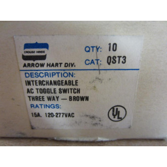 Crouse & Hinds QST3 AC Toggle Switch (Pack of 10)