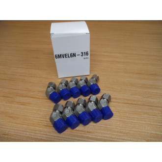 Parker 6MVEL6N-316 A-Lok Compression 45° Elbow 6MVEL6N316 (Pack of 10)