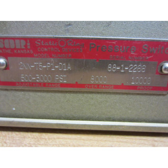 SOR 2NN-T5-P1-D1A Sor 2NNT5P1D1A Pressure Switch 500-3000 PSI - New No Box