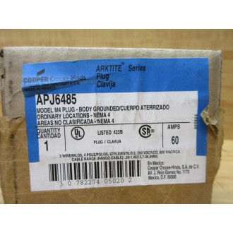 Crouse Hinds APJ-6485 Arktite Plug Receptacles APJ6485 Model 4M