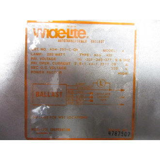 WideLite A2M-250-C-QV A2M250CQV Flood Light Model A - New No Box
