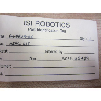 Isi Robotics P-HDRV4-SK Seal Kit P-HORV4-SK - New No Box