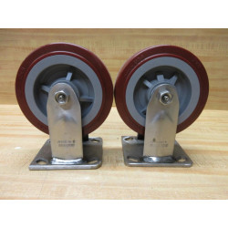 Colson 6X2 Caster Wheel 6" Rigid Plate, 4-5 SER.6" (Pack of 2) - Used