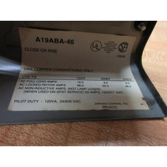 Johnson Controls A19ABA-46 Thermostat A19ABA46 - Used