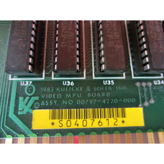 Kulicke And Soffa Ind 00797-4220-000 Video MPU Board 007974220000 - Used