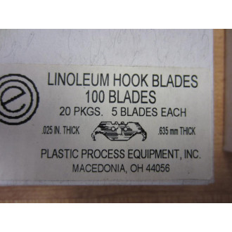 Plastic Process Equipment 100 BLADES Linoleum Hook Blades 0.025" (Pack of 200)