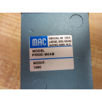 Mac Valves PR92C-M0AB Regulator Valve  PR92C-MOAB - Used