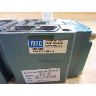 Mac Valves PR63D-13BA-9 Regulator Valve PR63D13BA9 - Used