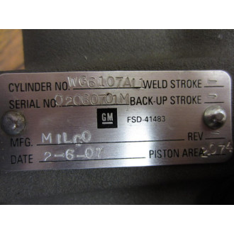 Milco WG6107AL1 Cylinder Assembly - New No Box