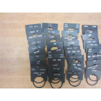 Allen Bradley Pack Of 60 Assorted Legend Plates - Used