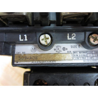 Allen Bradley 509-AOB 509AOB Contactor Size D 509A0B - Used