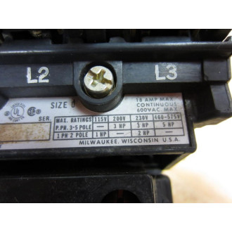 Allen Bradley 509-AOB 509AOB Contactor Size D 509A0B - Used