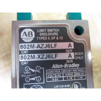 Allen Bradley 802M-XZJ6LF Limit Switch Body Series A - New No Box