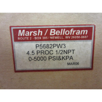 Marsh P5682PW3 Pressure Gauge 0-35000 KPa