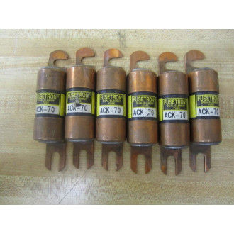 Bussmann ACK-70 Fusetron Fuse 70 Amp Pack Of 6 - New No Box