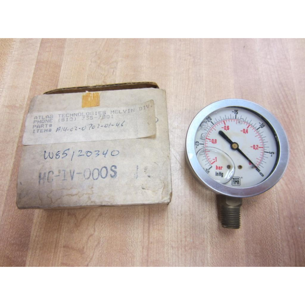 Atlas Technologies A14-02-0702-01-46 Pressure Gauge A140207020146