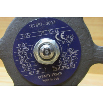 Bonney Forge HL 31-LE 2" Globe Valve HL31LE - New No Box