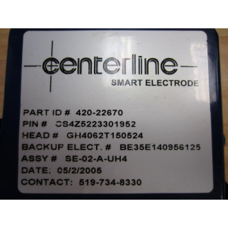 Centerline SE-02-A-UH4 Smart Electrode  SE02AUH4 Without Key - Used
