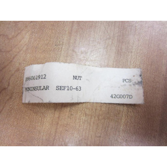 Peninsular SEF10-63 Nut SEF1063 - New No Box