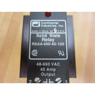Continental Industries RSAA-660-40-1D0 Relay - Used