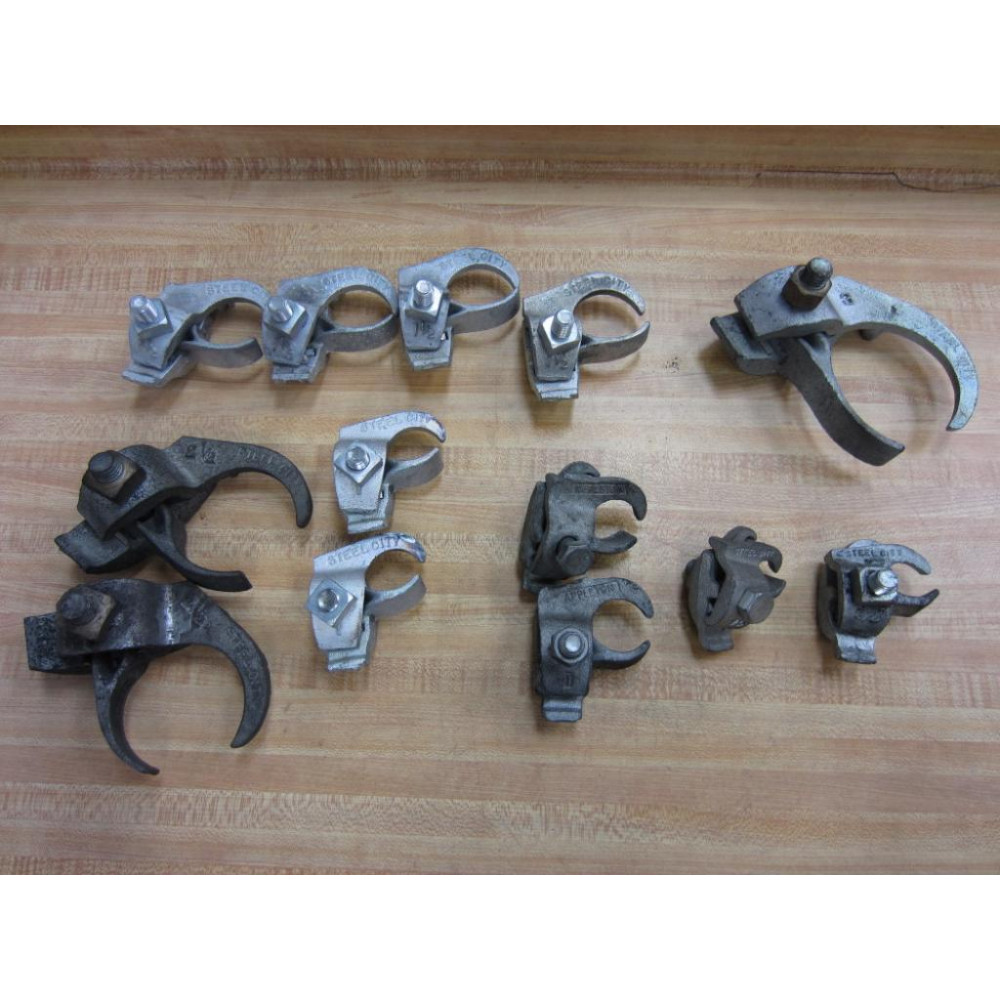Assorted Brands ASST Pack Of 13 Edge Clamps Pipe Beam - New No Box