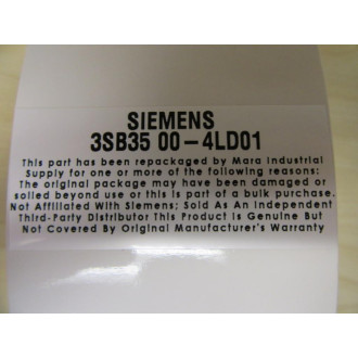 Siemens 3SB3 500-4LD01 Switch 2 Position 3SB35004LD01