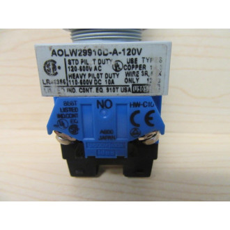 IDEC AOLW29910D-A-120V Push Button Switch - Used