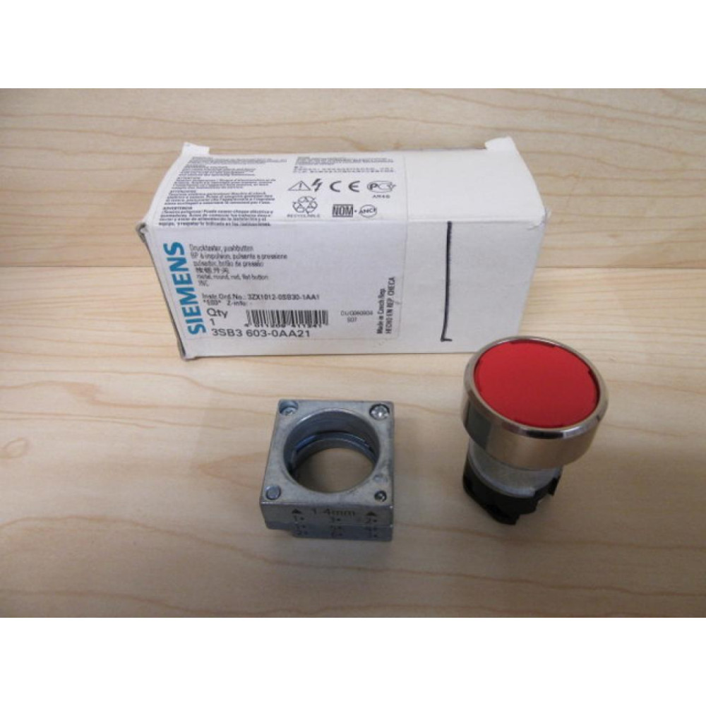 Siemens 3SB3 603-0AA21 Red 3SB36030AA21 wBase & Clip