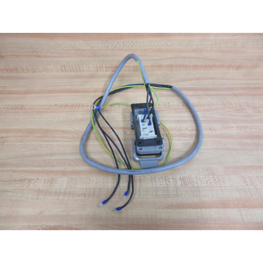 Harting Han 6 HSB-M Male Insert Connector Han6HSBM With Wiring - Used