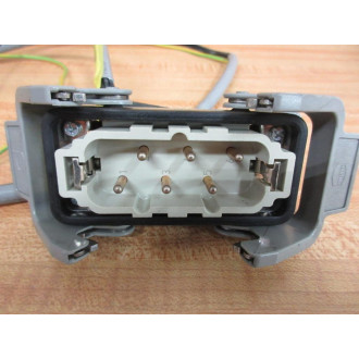 Harting Han 6 HSB-M Male Insert Connector Han6HSBM With Wiring - Used