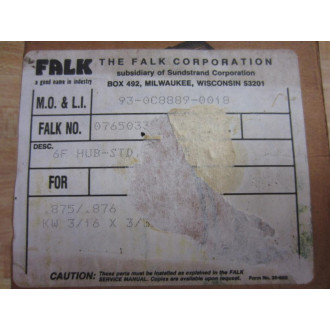 Falk 930C8889 6F Hub-Std - Bore: 78" (.875)