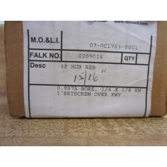 Falk 7C1763 Hub - Bore: 1516" (.9375)
