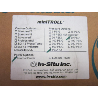 In-Situ STANDARD A Standard A Minitroll 30 PSIAPXD Transducer