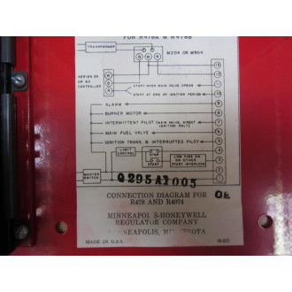 Honeywell Q295 A1005-1 Panel Q295A10051