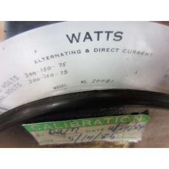 Weston 20081 Vintage ACDC Wattmeter Missing Feet 39090 - Used