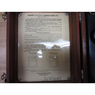Weston 15490 Vintage Industrial Amp Meter Missing Feet 39086 - Used