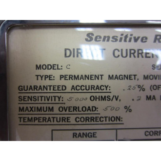 Singer MODEL C Antique D.C. Voltmeter Vintage Industrial 39082 - Used