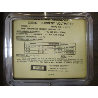 Singer U23510 Vintage Industrial Volt Meter 39054 - Used