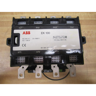 ABB EK 100 Contactor 170Amp. 600Vac EK 100C4P-*L - Used