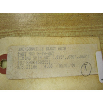6-TS-SET Timing Shim Set 6G .015 .030 .060 Shims - New No Box