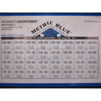 Metric Blue MET204540 32 Slot Steel Box With Screws - Used