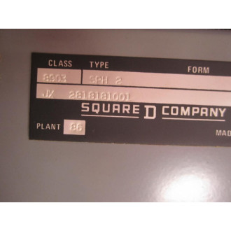 Square D 8903 SPH 2 Enclosure 8903SPH2 - Used