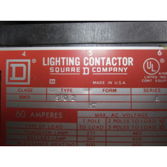 Square D 8903 SPA 2 Lighting Contactor 8903SPA2 - Used