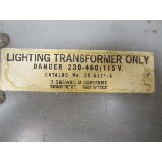 Square D SK-5271-A Lighting Transformer SK5271A - Used