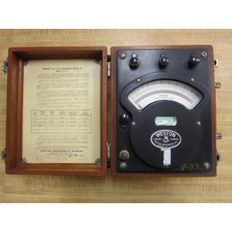 Weston 25356 Voltmeter Model 341 V-22 Vintage Antique - Used