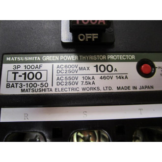 Matsushita Electric Co BAT3-100-50 Breaker T-100 BAT310050 - Used