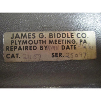 James G Biddle 21159 Major Megger Tester - Refurbished